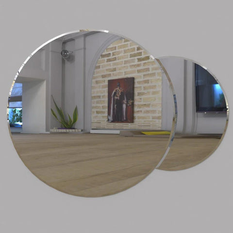 Scandinavian Frameless Beveled Circular Premium Bathroom Mirror - Decor Mantra 