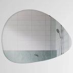 Scandinavian Frameless Beveled Pebble Shape Bathroom Mirror - Decor Mantra 