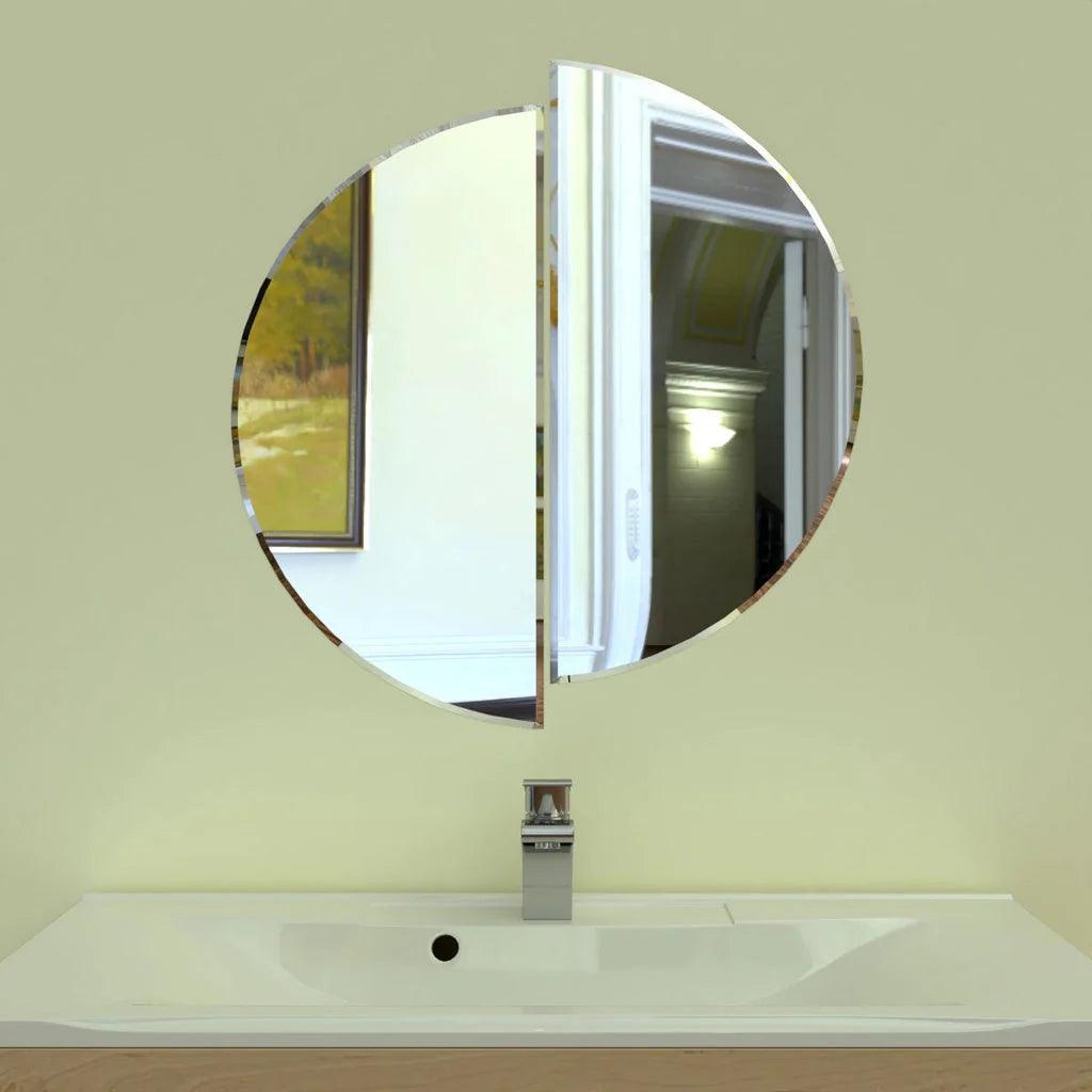 Scandinavian Frameless Beveled Semi Circle Bathroom Mirror - Decor Mantra 