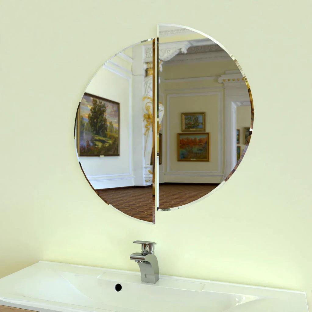Scandinavian Frameless Beveled Semi Circle Bathroom Mirror - Decor Mantra 