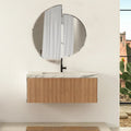 Scandinavian Frameless Beveled Semi Circle Mirror - Decor Mantra 