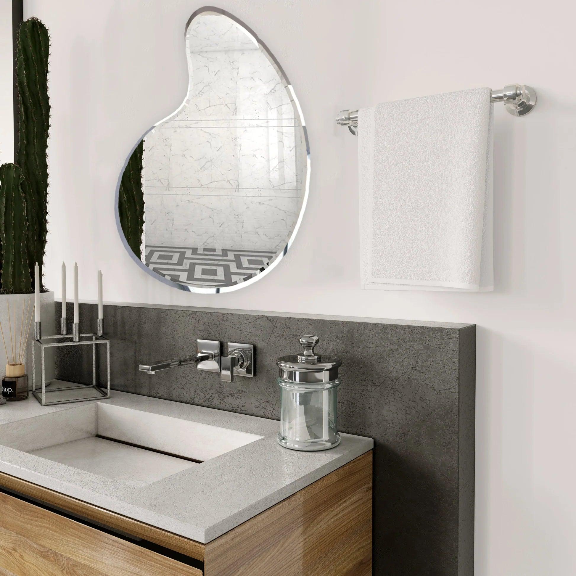 Scandinavian Frameless Water Drop Shaped Mirror - Decor Mantra 