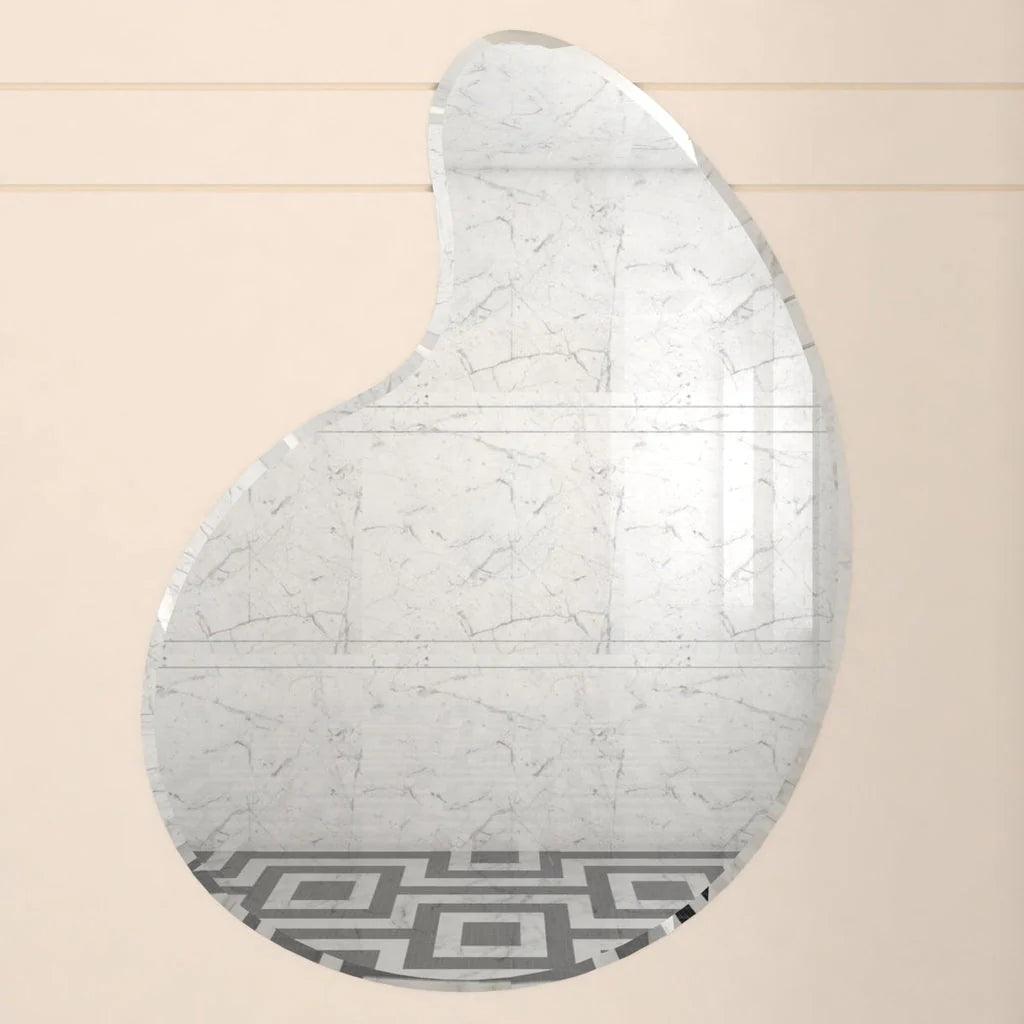 Scandinavian Frameless Water Drop Shaped Mirror - Decor Mantra 