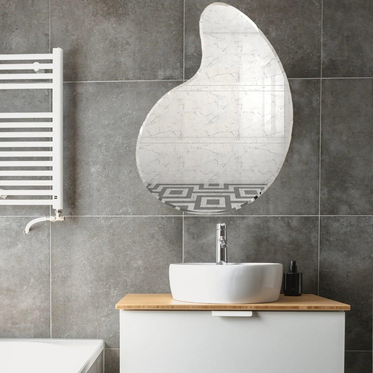 Scandinavian Frameless Water Drop Shaped Mirror - Decor Mantra 