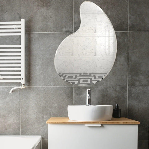 Scandinavian Frameless Water Drop Shaped Mirror - Decor Mantra 