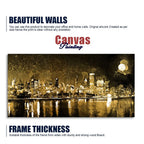 Skyline Night view Premium Canvas Wall Painting Decor Mantra