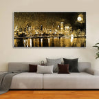Skyline Night view Premium Canvas Wall Painting Decor Mantra