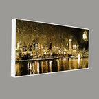 Skyline Night view Premium Canvas Wall Painting Decor Mantra
