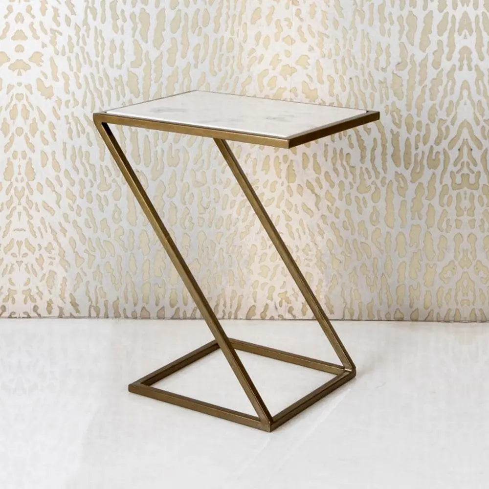 Slanting Chic Premium Metal Side Table - Decor Mantra 