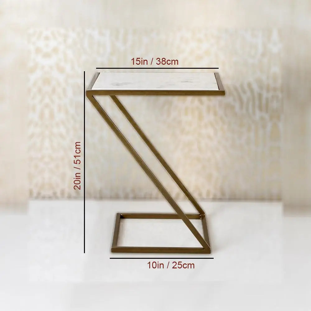 Slanting Chic Premium Metal Side Table - Decor Mantra 