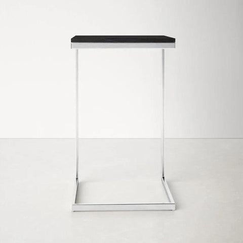 Square Black Marble Modern Designer Side Table - Decor Mantra 