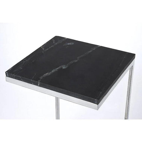 Square Black Marble Modern Designer Side Table - Decor Mantra 