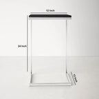 Square Black Marble Modern Designer Side Table - Decor Mantra 