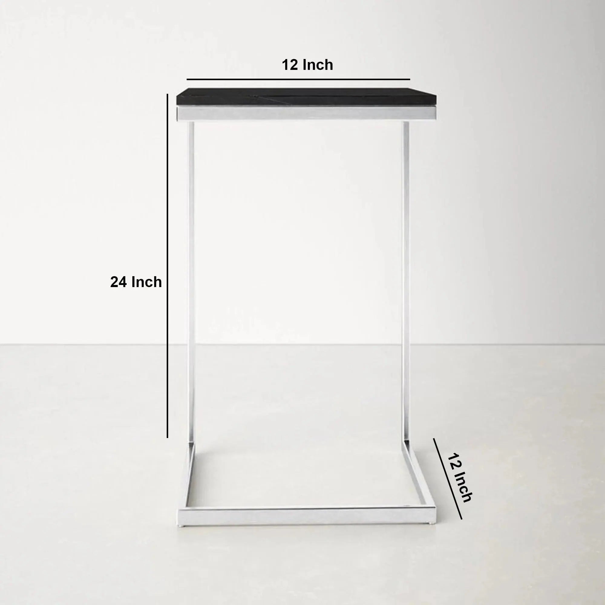 Square Black Marble Modern Designer Side Table - Decor Mantra 