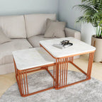 Square Copper Tethered Nesting Table Set of 2 - Decor Mantra 