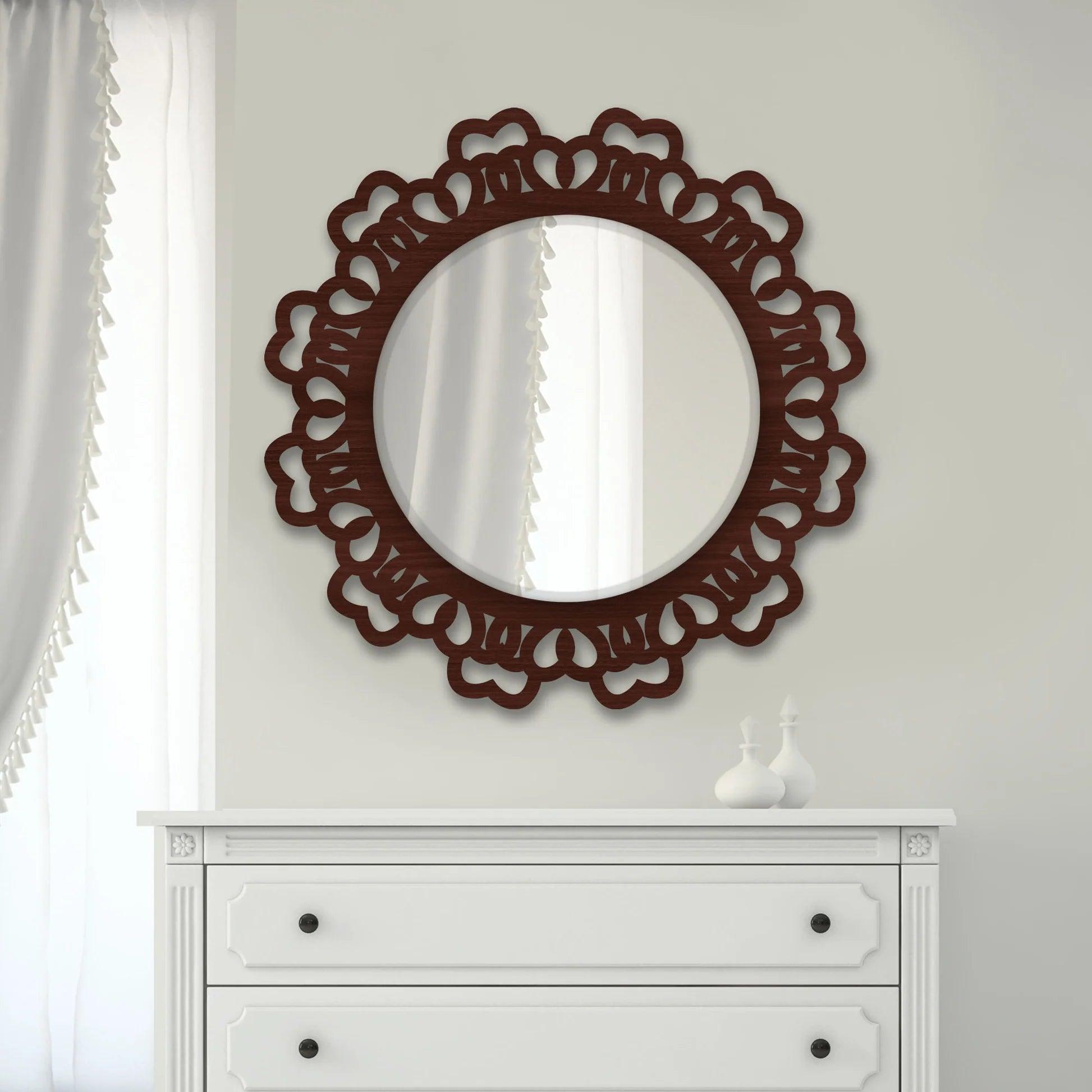 Stylish Traditional Wooden Wall Mirror - Decor Mantra 