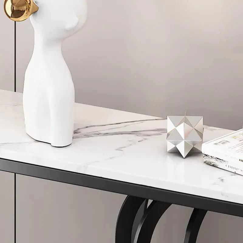 Stylish White Marble Top Console Table - Decor Mantra 