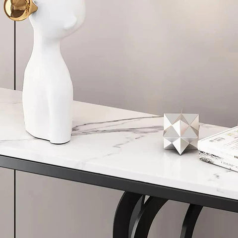 Stylish White Marble Top Console Table - Decor Mantra 
