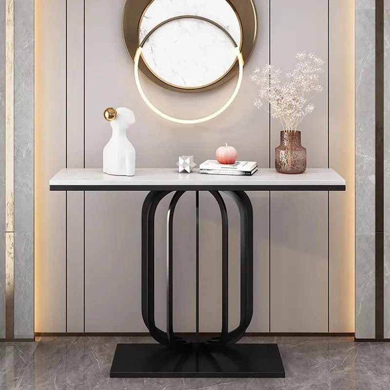 Stylish White Marble Top Console Table - Decor Mantra 