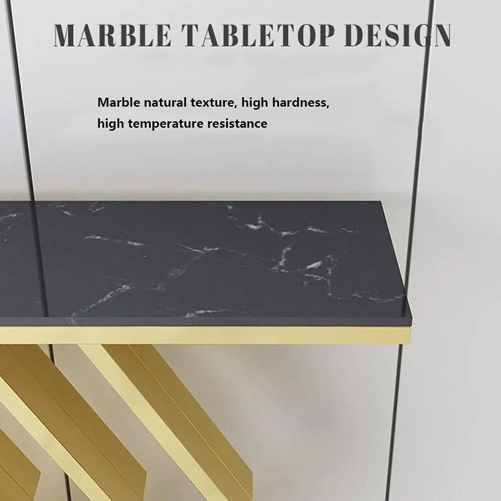 The Essence Of Style Black Marble Golden Console Table - Decor Mantra 