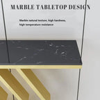 The Essence Of Style Black Marble Golden Console Table - Decor Mantra 