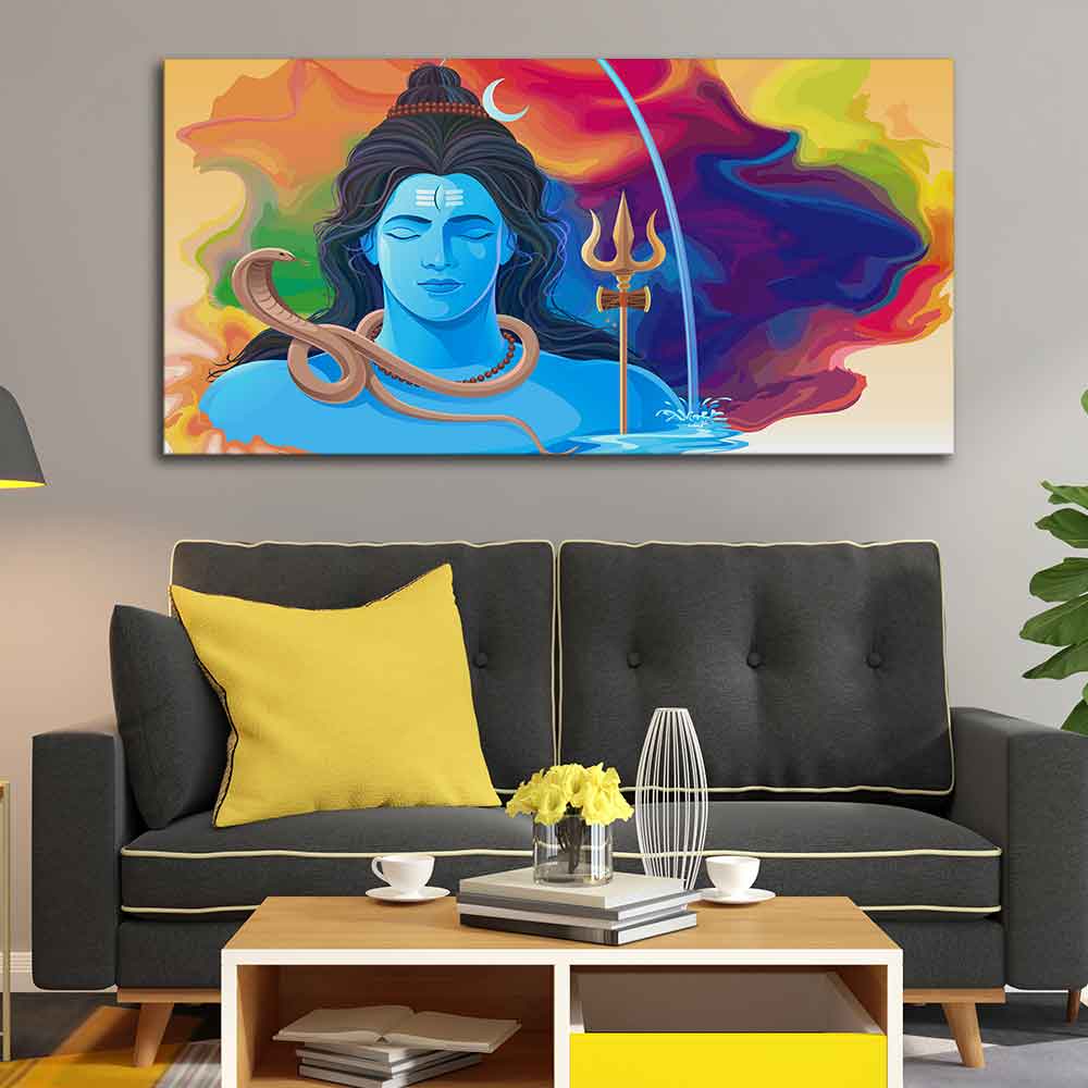 The God of Destruction Lord Shiva Wall Painting Decor Mantra