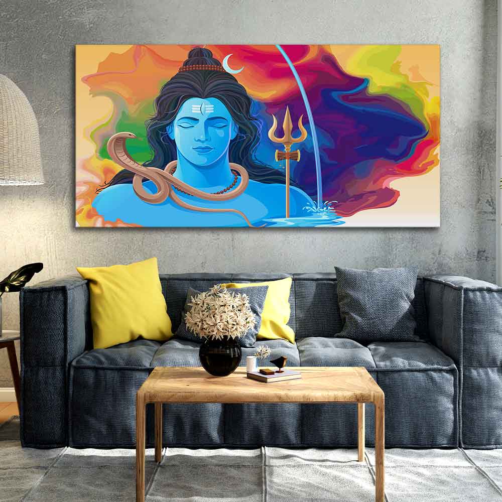 The God of Destruction Lord Shiva Wall Painting Decor Mantra