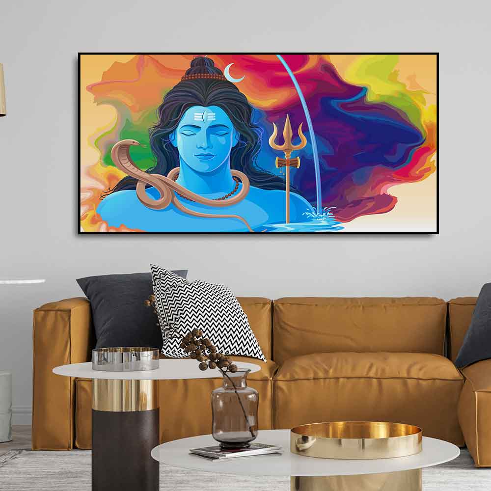The God of Destruction Lord Shiva Wall Painting Decor Mantra