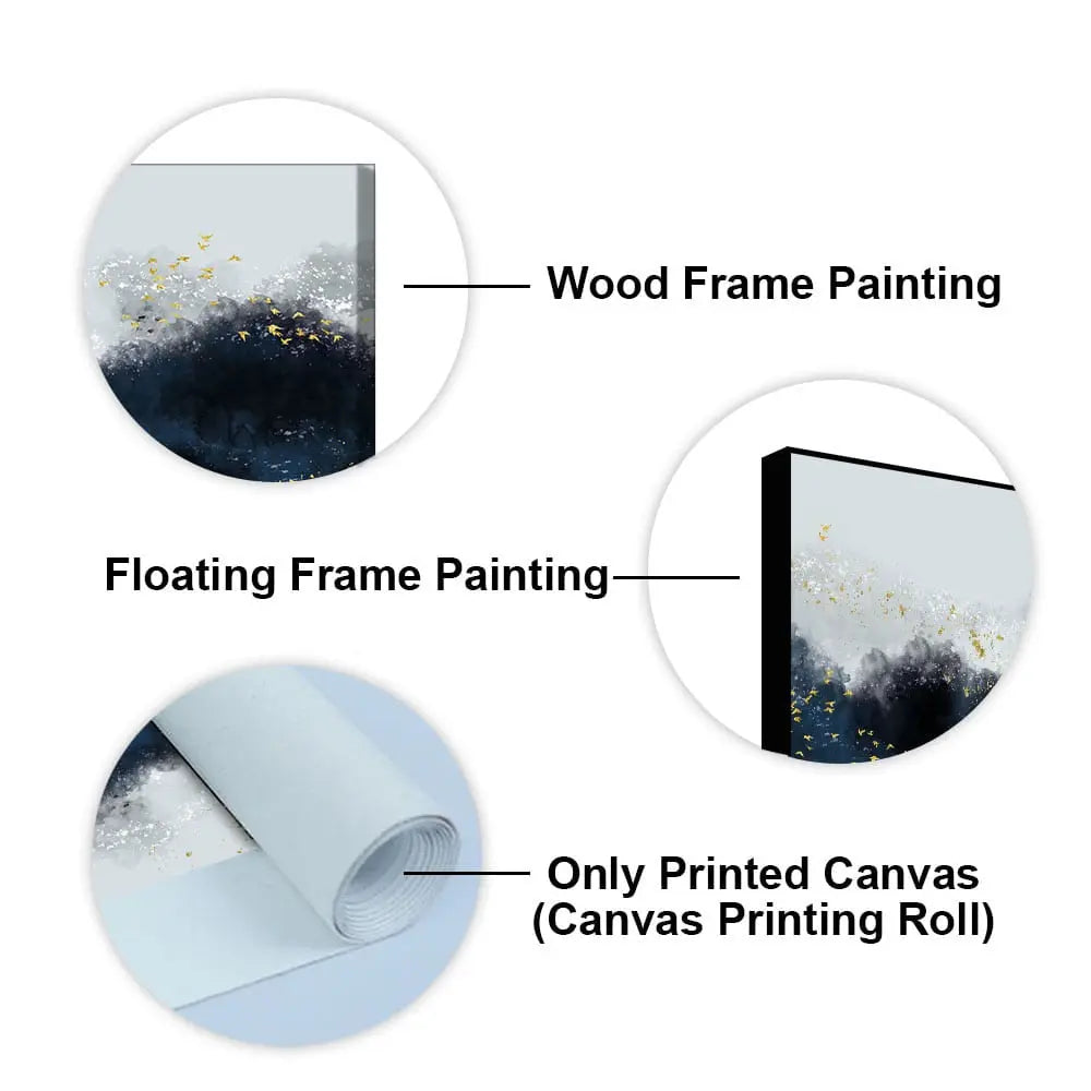 The Golden Moon Modern Abstract Art Canvas Wall Painting Decor Mantra