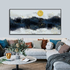 The Golden Moon Modern Abstract Art Canvas Wall Painting Decor Mantra