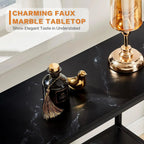 The Stylish Sidekick 3-Tier Black Marble Console Table - Decor Mantra 