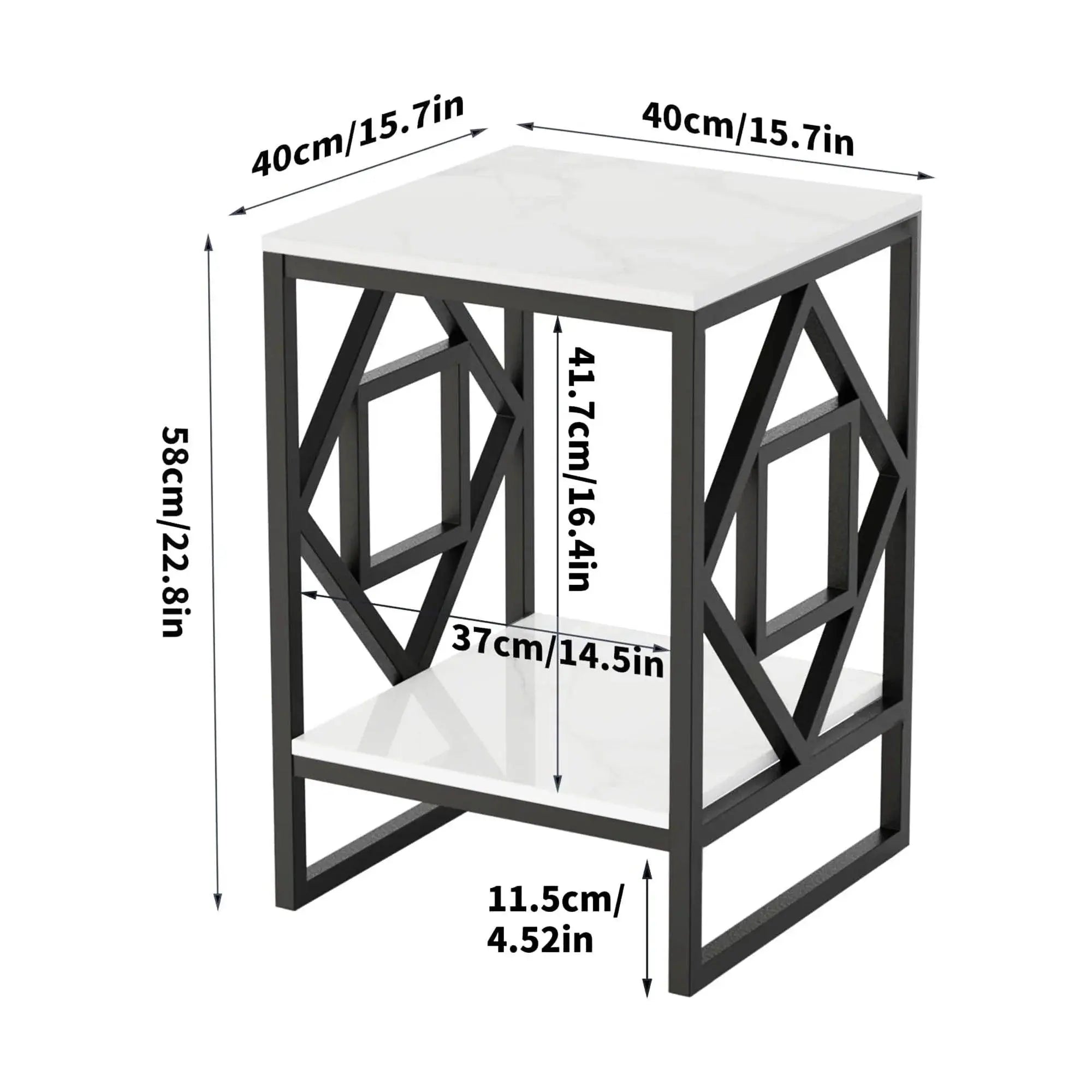 2-Tier Square Shape Modern Designer End Side Table - Decor Mantra 
