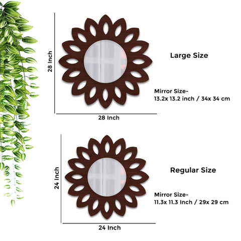 Traditional Antique Floral Designer Wooden Wall Mirror - Decor Mantra 