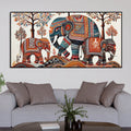 Traditional Three Artistic Elephant Art Canvas Wooden Wall Painting