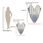 Tringle Shape Diamond Cut Copper Finish Vanity Mirrors Set Of 3 - Decor Mantra 
