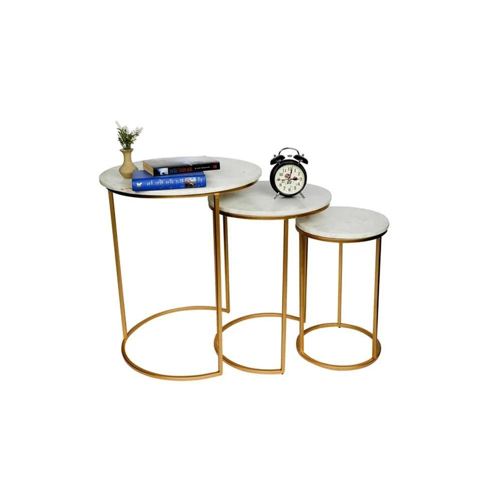 Trio Golden Premium Coffee Tables Set of 3 - Decor Mantra 