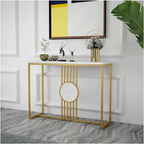 Urban Loft Rectangular White Marble Console Table - Decor Mantra 