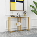 Urban Loft Rectangular White Marble Console Table - Decor Mantra 