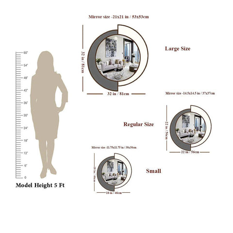 Yin Yang Style Decorative Wooden Vanity Mirror - Decor Mantra 